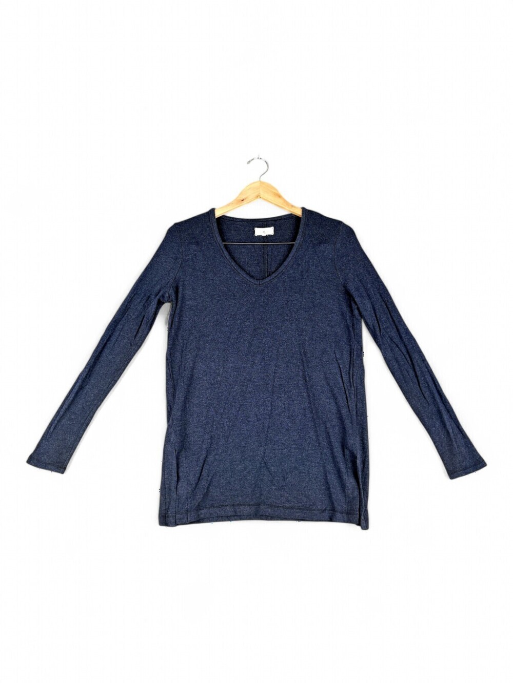 Lou & Grey Navy V-Neck Long Sleeve Tee XS
